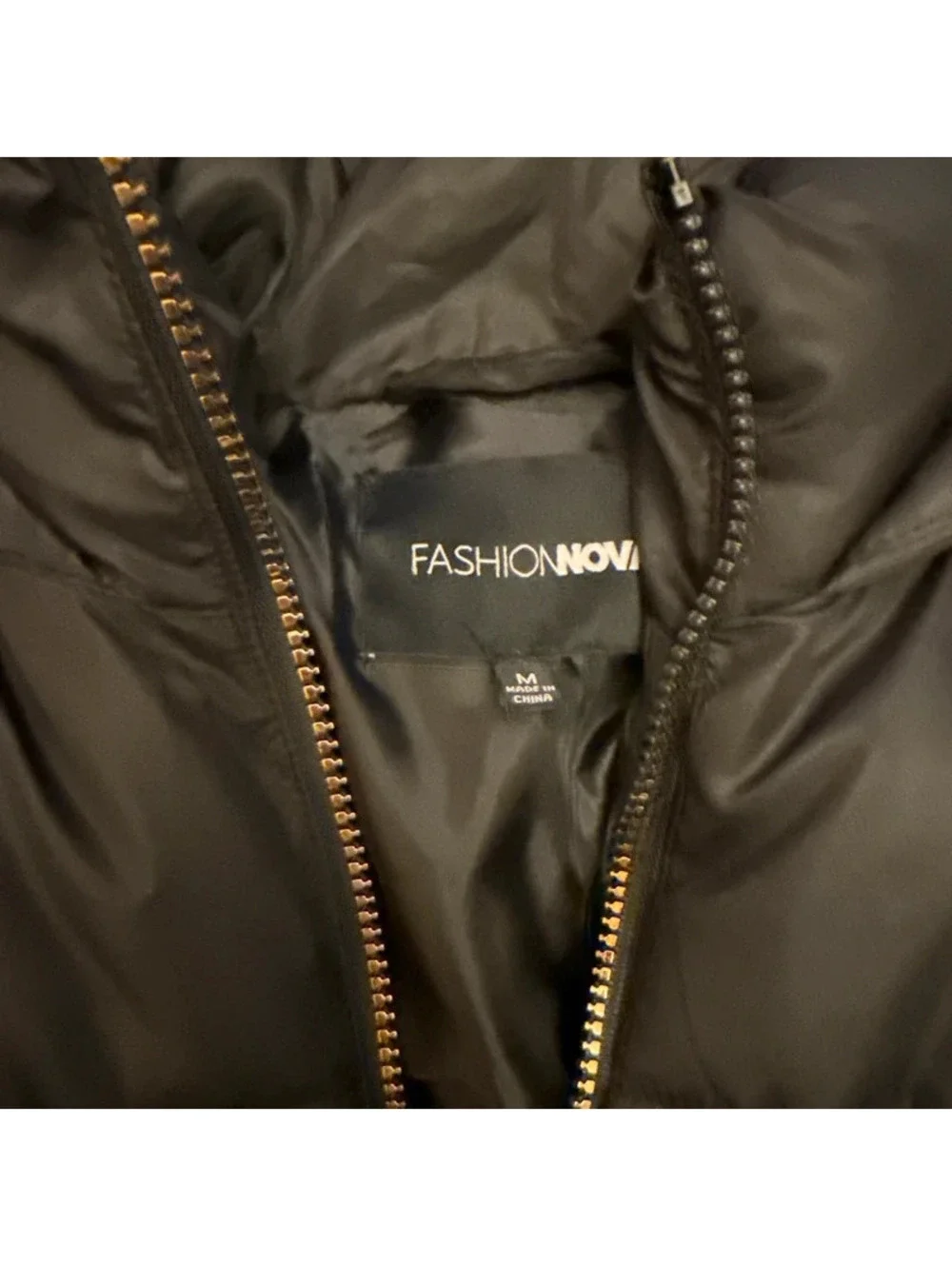 Fashion Nova black puffer jacket
